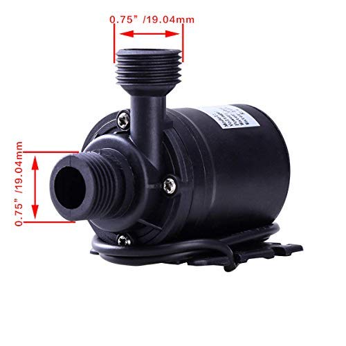 ZAOJIAO DC 12V Brushless Water Pump 1/2'' Male Thread Centrifugal Submersible Pump 800L/H 210GPH 4M/13ft for Fountain Solar Panel Pond Aquarium Water Circulation System