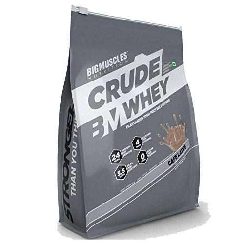 Bigmuscles Nutrition Crude Whey - 1 kg (Rich Chocolate), Whey Protein Concentrate 80%, 24g Protein, 5.5g BCAA, 4 g Glutamine