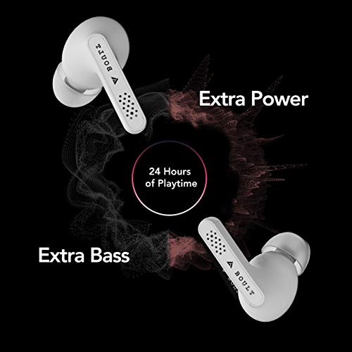 Boult Audio AirBass Propods True Wireless in-Ear Earphones with 24H Total Playtime, Touch Controls, Type-C Fast Charging, IPX5 Sweatproof, Low Latency for Gaming (Black)