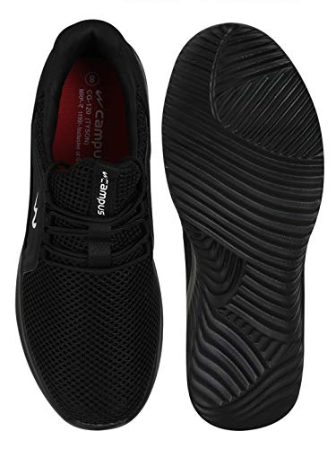 Campus Men's Tyson Full Blk Running Shoes-8 UK (42 EU) (CG-120)