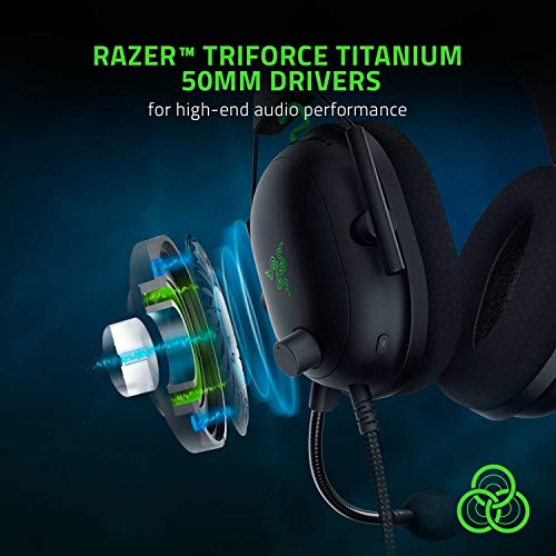 Razer BlackShark V2 X Gaming Headset: 7.1 Surround Sound - 50mm Drivers - Memory Foam Cushion - for PC, PS4, PS5, Switch, Xbox One, Xbox Series X|S, Mobile - 3.5mm Audio Jack - Black