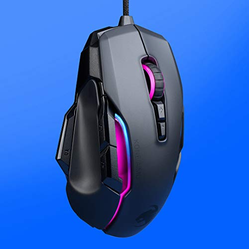 ROCCAT Kone AIMO PC Gaming Mouse, Optical, RGB Backlit Lighting, 23 Programmable Keys, Onboard Memory, Palm Grip, Owl Eye Sensor, Ergonomic, LED Illumination, Adjustable 100 to 16,000 DPI, Black