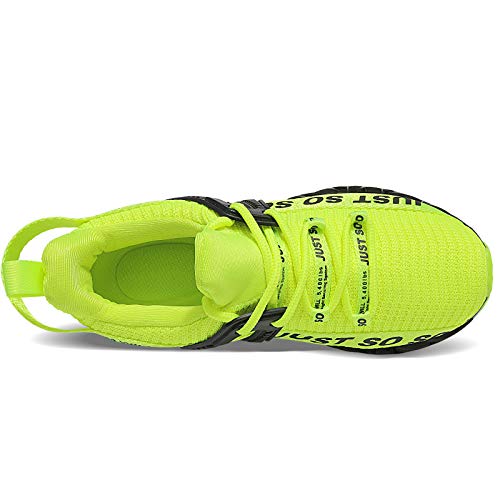 COKAFIL Boys Girls Running Shoes Tennis Lightweight Sneakers for Little Kids/Big Kids, Green, 4 Y/35 EU