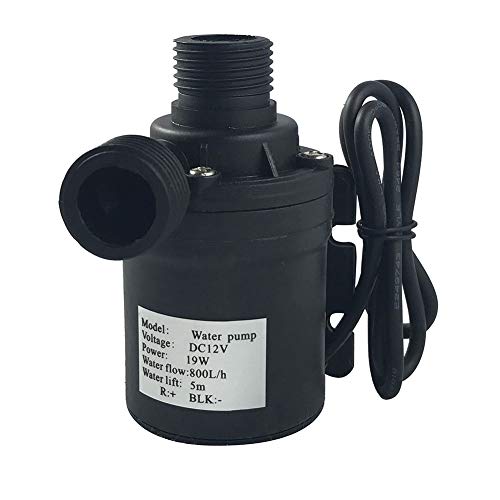 ZAOJIAO DC 12V Brushless Water Pump 1/2'' Male Thread Centrifugal Submersible Pump 800L/H 210GPH 4M/13ft for Fountain Solar Panel Pond Aquarium Water Circulation System