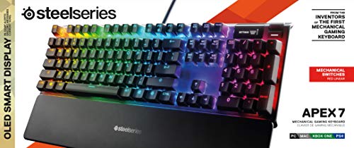 SteelSeries Apex 3 RGB Gaming Keyboard – 10-Zone RGB Illumination – IP32 Water Resistant – Premium Magnetic Wrist Rest (Whisper Quiet Gaming Switch)