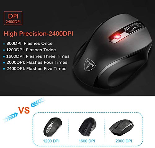 VicTsing MM057 2.4G Wireless Portable Mobile Mouse with Wired Keyboard, Optical Mice with USB Receiver, 5 Adjustable DPI Levels, ow Profile Chiclet USB Keyboard for Windows/PC/Laptop/Desktop/Surface/C