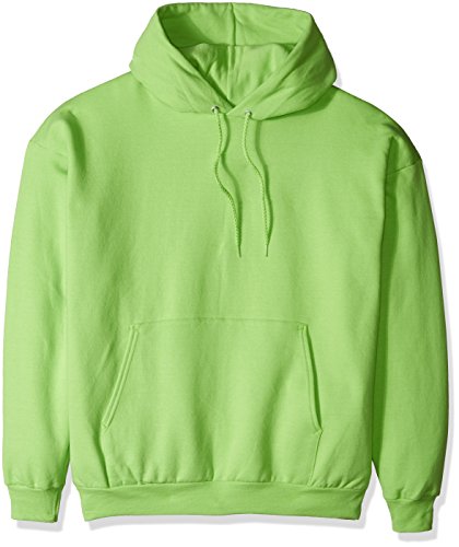 Hanes Men's Pullover EcoSmart Fleece Hooded Sweatshirt, safety orange, Large