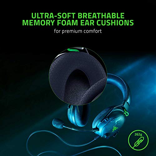 Razer BlackShark V2 X Gaming Headset: 7.1 Surround Sound - 50mm Drivers - Memory Foam Cushion - for PC, PS4, PS5, Switch, Xbox One, Xbox Series X|S, Mobile - 3.5mm Audio Jack - Black