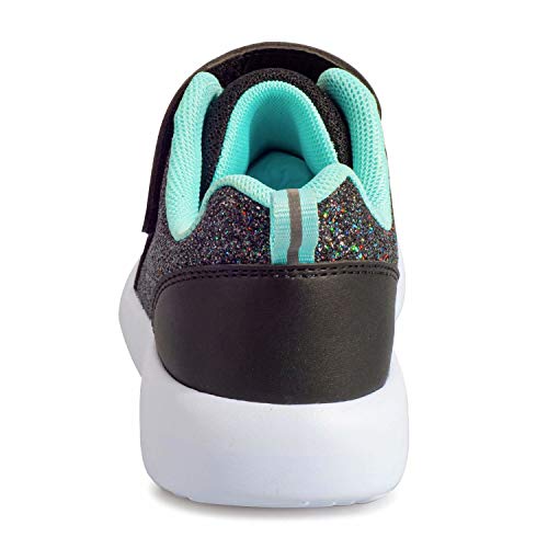 Mädchen Schuhe Kinder Turnschuhe Glitzer Sportschuhe Laufschuhe Hallenschuhe Sneakers Klettverschluss Tennisschuhe Festliche für Jugendliche,31.5 EU,Schwarz