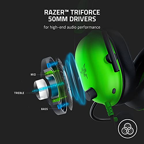 Razer BlackShark V2 X Gaming Headset: 7.1 Surround Sound - 50mm Drivers - Memory Foam Cushion - for PC, PS4, PS5, Switch, Xbox One, Xbox Series X|S, Mobile - 3.5mm Audio Jack - Black