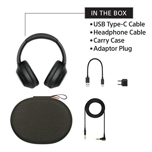 Sony WH-1000XM4 Wireless Industry Leading Noise Canceling Overhead Headphones, Black, One Size (WH1000XM4/B)