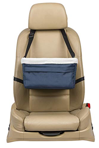 PetSafe Happy Ride Booster Seat - Dog Booster Seat for Cars, Trucks and SUVs - Easy to Adjust Strap - Durable Fleece Liner is Machine Washable and Easy to Clean - Medium, Navy