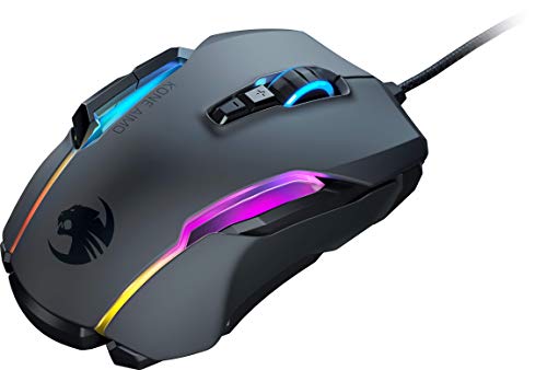 ROCCAT Kone AIMO PC Gaming Mouse, Optical, RGB Backlit Lighting, 23 Programmable Keys, Onboard Memory, Palm Grip, Owl Eye Sensor, Ergonomic, LED Illumination, Adjustable 100 to 16,000 DPI, Black