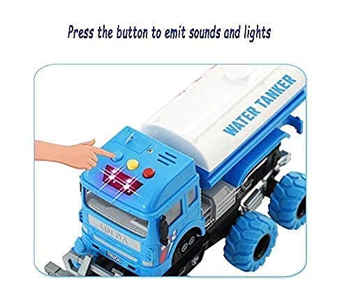 Autobots Unbreakable Big Size Friction Powered Water Sprinkler Toy Truck Building Construction Toy Vehicle Truck with Lights and Sound Truck Toy for Kids