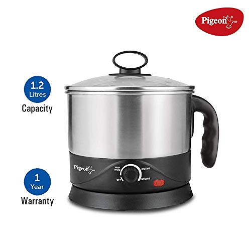 Pigeon by Stovekraft Amaze Plus Electric Kettle with Stainless Steel Body, 1.5 litres boiler for Water, instant noodles, soup etc.