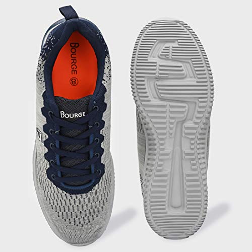 Bourge Men Loire-z1 Grey and Blue Running Shoes-8 UK/India (42 EU) (Loire-1-Grey-08)