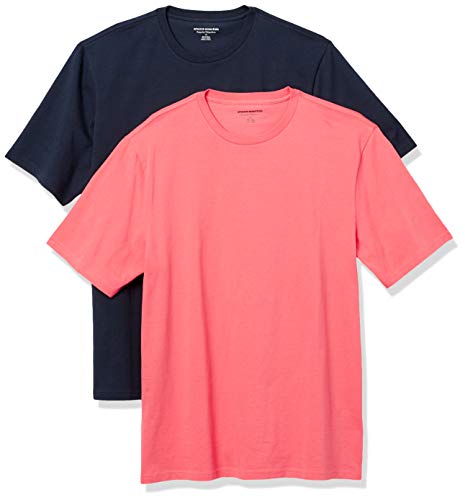 Amazon Essentials Men's 2-Pack Regular-Fit Short-Sleeve Crewneck T-Shirt, navy heather, Medium