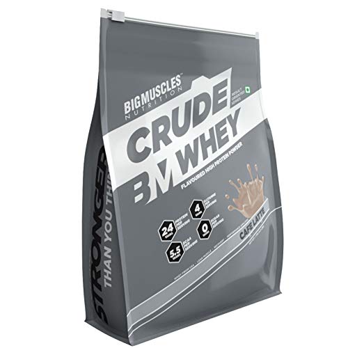 Bigmuscles Nutrition Crude Whey - 1 kg (Rich Chocolate), Whey Protein Concentrate 80%, 24g Protein, 5.5g BCAA, 4 g Glutamine