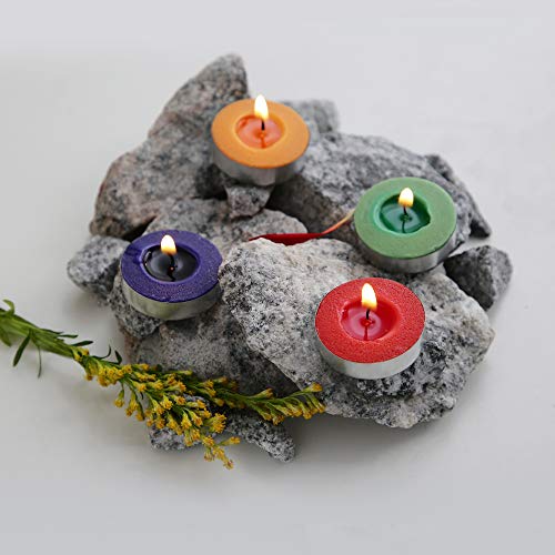 Amazon Brand - Solimo Colored Wax Tealight Candles (Set of 100, Unscented)