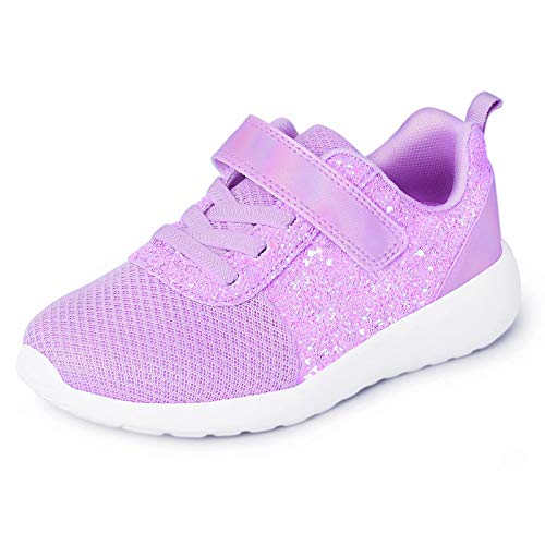 Mädchen Schuhe Kinder Turnschuhe Glitzer Sportschuhe Laufschuhe Hallenschuhe Sneakers Klettverschluss Tennisschuhe Festliche für Jugendliche,31.5 EU,Schwarz