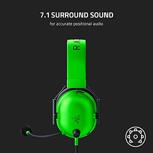 Razer BlackShark V2 X Gaming Headset: 7.1 Surround Sound - 50mm Drivers - Memory Foam Cushion - for PC, PS4, PS5, Switch, Xbox One, Xbox Series X|S, Mobile - 3.5mm Audio Jack - Black