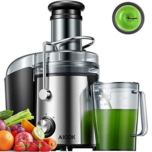 AICOK Juicer Extractor 1000W Centrifugal Juicer Machines Ultra Fast Extract Various Fruit and Vegetable Juice, 75MM Large Feed Chute Easy Clean Juicer with 2 Speed Control, BPA Free