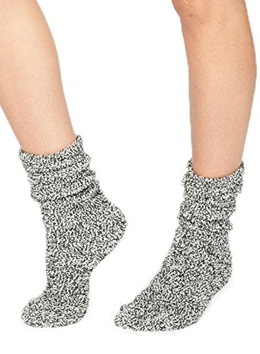 Barefoot Dreams THE COZYCHIC HEATHERED WOMEN'S SOCKS (MIDNIGHT/WHITE),One Size,B614