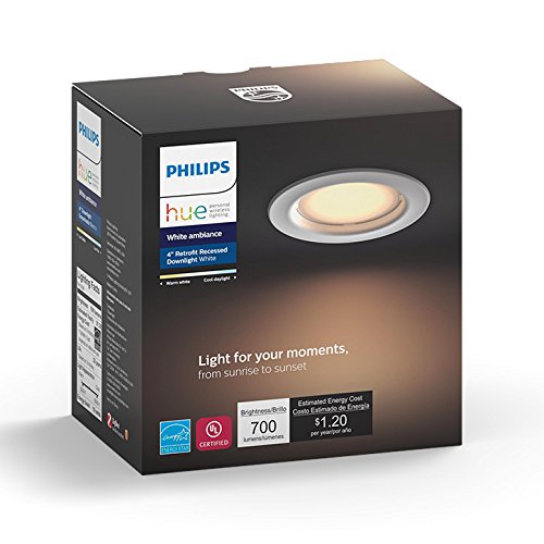 Philips Hue White Ambiance Dimmable LED Smart Retrofit Recessed Downlight (4-Inch Compatible with Amazon Alexa Apple HomeKit and Google Assistant)