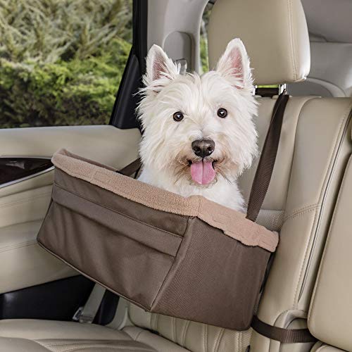 PetSafe Happy Ride Booster Seat - Dog Booster Seat for Cars, Trucks and SUVs - Easy to Adjust Strap - Durable Fleece Liner is Machine Washable and Easy to Clean - Medium, Navy