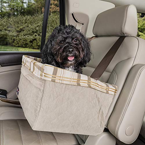 PetSafe Happy Ride Booster Seat - Dog Booster Seat for Cars, Trucks and SUVs - Easy to Adjust Strap - Durable Fleece Liner is Machine Washable and Easy to Clean - Medium, Navy