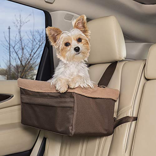 PetSafe Happy Ride Booster Seat - Dog Booster Seat for Cars, Trucks and SUVs - Easy to Adjust Strap - Durable Fleece Liner is Machine Washable and Easy to Clean - Medium, Navy