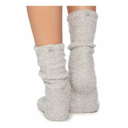 Barefoot Dreams THE COZYCHIC HEATHERED WOMEN'S SOCKS (MIDNIGHT/WHITE),One Size,B614