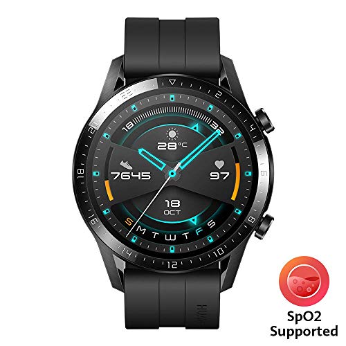 HUAWEI Watch GT 2 smart watch - 2-Week Battery , Bluetooth, Sport GPS, Fitness Workout Modes, spO2 Oxygen Saturation Detection, Heart Rate Tracker, Sleep Tracker, Water Resistant, 46mm strap