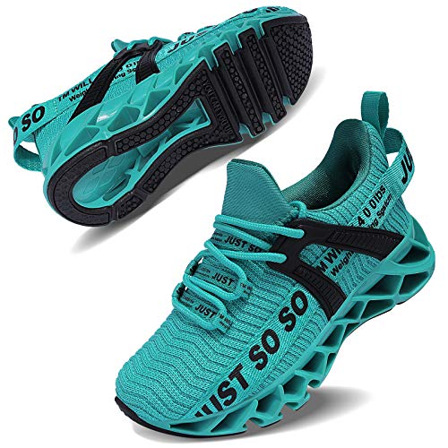 COKAFIL Boys Girls Running Shoes Tennis Lightweight Sneakers for Little Kids/Big Kids, Green, 4 Y/35 EU