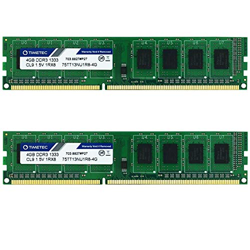 Timetec Hynix IC 16GB Kit (2x8GB) DDR3 1333MHz PC3-10600 Unbuffered Non-ECC 1.5V CL9 2Rx8 Dual Rank 240 Pin UDIMM Desktop Memory Ram Module Upgrade (16GB Kit (2x8GB))