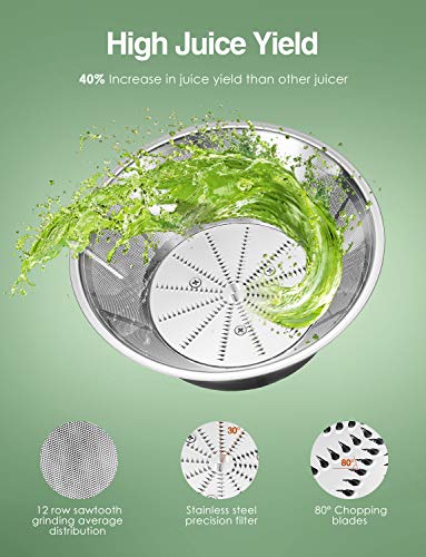 AICOK Juicer Extractor 1000W Centrifugal Juicer Machines Ultra Fast Extract Various Fruit and Vegetable Juice, 75MM Large Feed Chute Easy Clean Juicer with 2 Speed Control, BPA Free