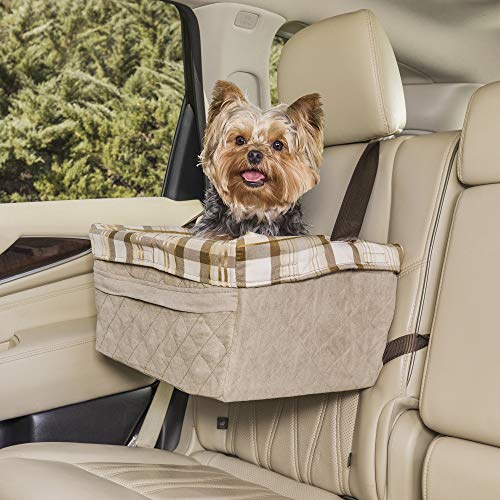 PetSafe Happy Ride Booster Seat - Dog Booster Seat for Cars, Trucks and SUVs - Easy to Adjust Strap - Durable Fleece Liner is Machine Washable and Easy to Clean - Medium, Navy