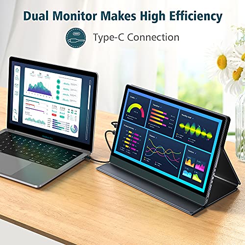 4K Portable Monitor 13.3 inch - AZMIOR UHD 3840x2160 100% sRGB IPS HDR Freesync Gaming Travel Monitor with Dual USB C Mini HDMI Micro USB OTG for Laptop PC Mac Phone PS4 Xbox Switch Raspberry Pi