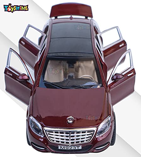 Toyshine 1:24 Metal Die Cast Maybach, Opening Doors, Vehicle Toy Car, 8 Inches, Music and Lights, Brown