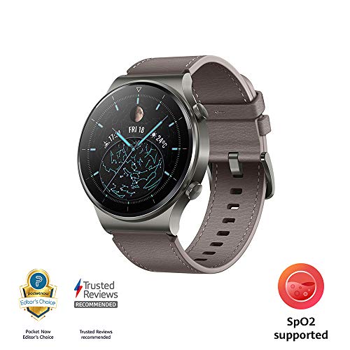 HUAWEI Watch GT 2 smart watch - 2-Week Battery , Bluetooth, Sport GPS, Fitness Workout Modes, spO2 Oxygen Saturation Detection, Heart Rate Tracker, Sleep Tracker, Water Resistant, 46mm strap