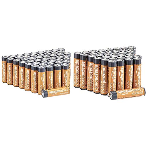 AmazonBasics 36 Pack AAA High-Performance Alkaline Batteries, 10-Year Shelf Life, Easy to Open Value Pack