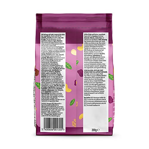 Marque Amazon - Happy Belly Mélange de fruits à coque et raisins secs, 7x200 g