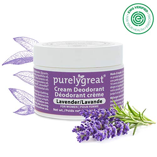 Purelygreat Women’s Natural Deodorant | Aluminum Free Deodorizer | Long Lasting Deodorant Cream | EWG Verified, Vegan, Cruelty-Free, No Aluminum, No Parabens, BPA Free | Essential Oils (Citrus)