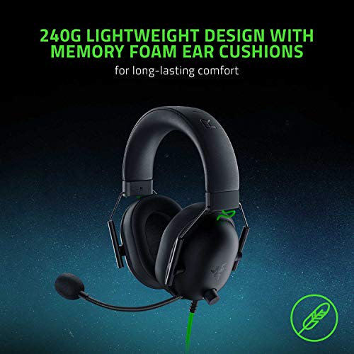 Razer BlackShark V2 X Gaming Headset: 7.1 Surround Sound - 50mm Drivers - Memory Foam Cushion - for PC, PS4, PS5, Switch, Xbox One, Xbox Series X|S, Mobile - 3.5mm Audio Jack - Black