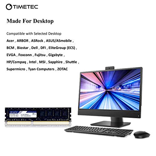 Timetec Hynix IC 16GB Kit (2x8GB) DDR3 1333MHz PC3-10600 Unbuffered Non-ECC 1.5V CL9 2Rx8 Dual Rank 240 Pin UDIMM Desktop Memory Ram Module Upgrade (16GB Kit (2x8GB))