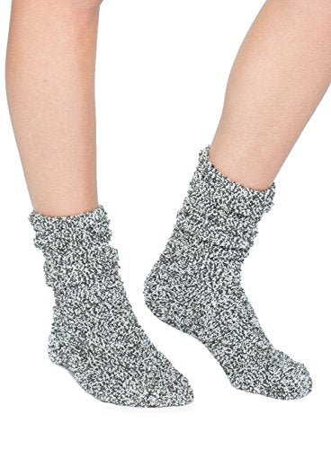 Barefoot Dreams THE COZYCHIC HEATHERED WOMEN'S SOCKS (MIDNIGHT/WHITE),One Size,B614