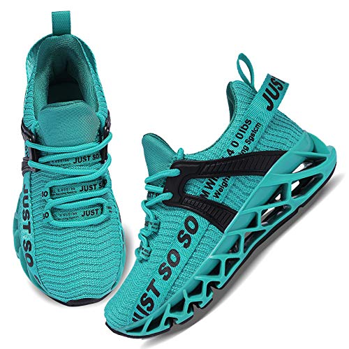 COKAFIL Boys Girls Running Shoes Tennis Lightweight Sneakers for Little Kids/Big Kids, Green, 4 Y/35 EU