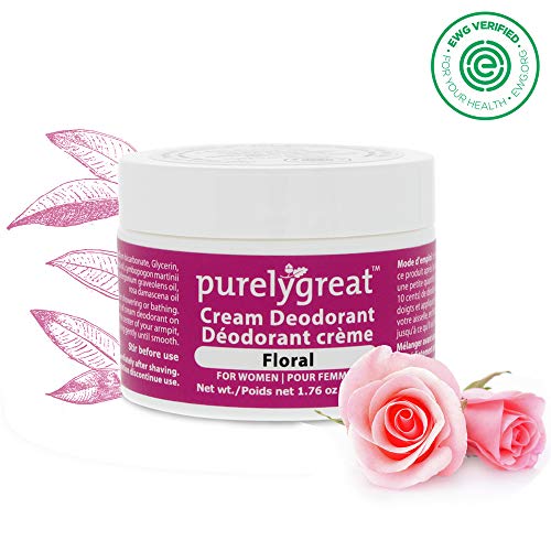 Purelygreat Women’s Natural Deodorant | Aluminum Free Deodorizer | Long Lasting Deodorant Cream | EWG Verified, Vegan, Cruelty-Free, No Aluminum, No Parabens, BPA Free | Essential Oils (Citrus)