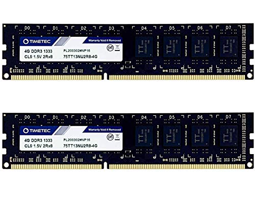 Timetec Hynix IC 16GB Kit (2x8GB) DDR3 1333MHz PC3-10600 Unbuffered Non-ECC 1.5V CL9 2Rx8 Dual Rank 240 Pin UDIMM Desktop Memory Ram Module Upgrade (16GB Kit (2x8GB))