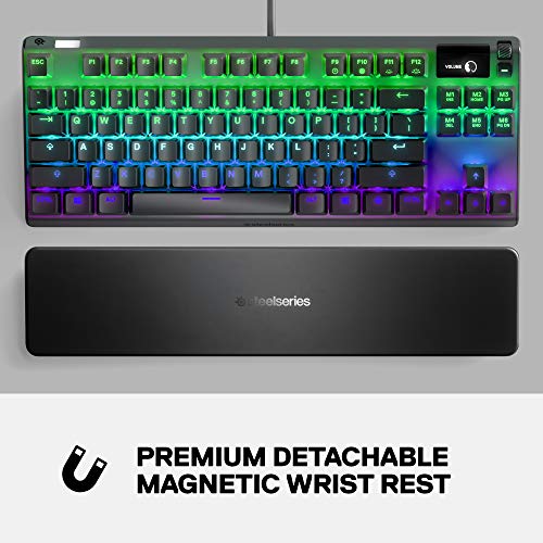 SteelSeries Apex 3 RGB Gaming Keyboard – 10-Zone RGB Illumination – IP32 Water Resistant – Premium Magnetic Wrist Rest (Whisper Quiet Gaming Switch)